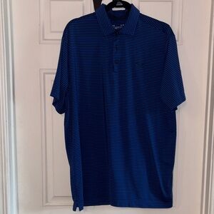 Under Armour Blue and Black Striped Polo